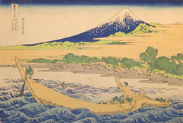 Katsushika Hokusai, Thirty-six Views of Mount Fuji, Shore of Tago Bay, Ejiri at Tōkaidō